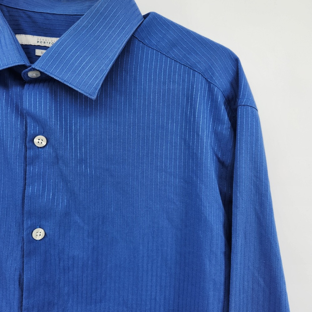 Men's Perry Ellis Slim Striped Dress Shirt Long Sleeve‎ Button Up Smart